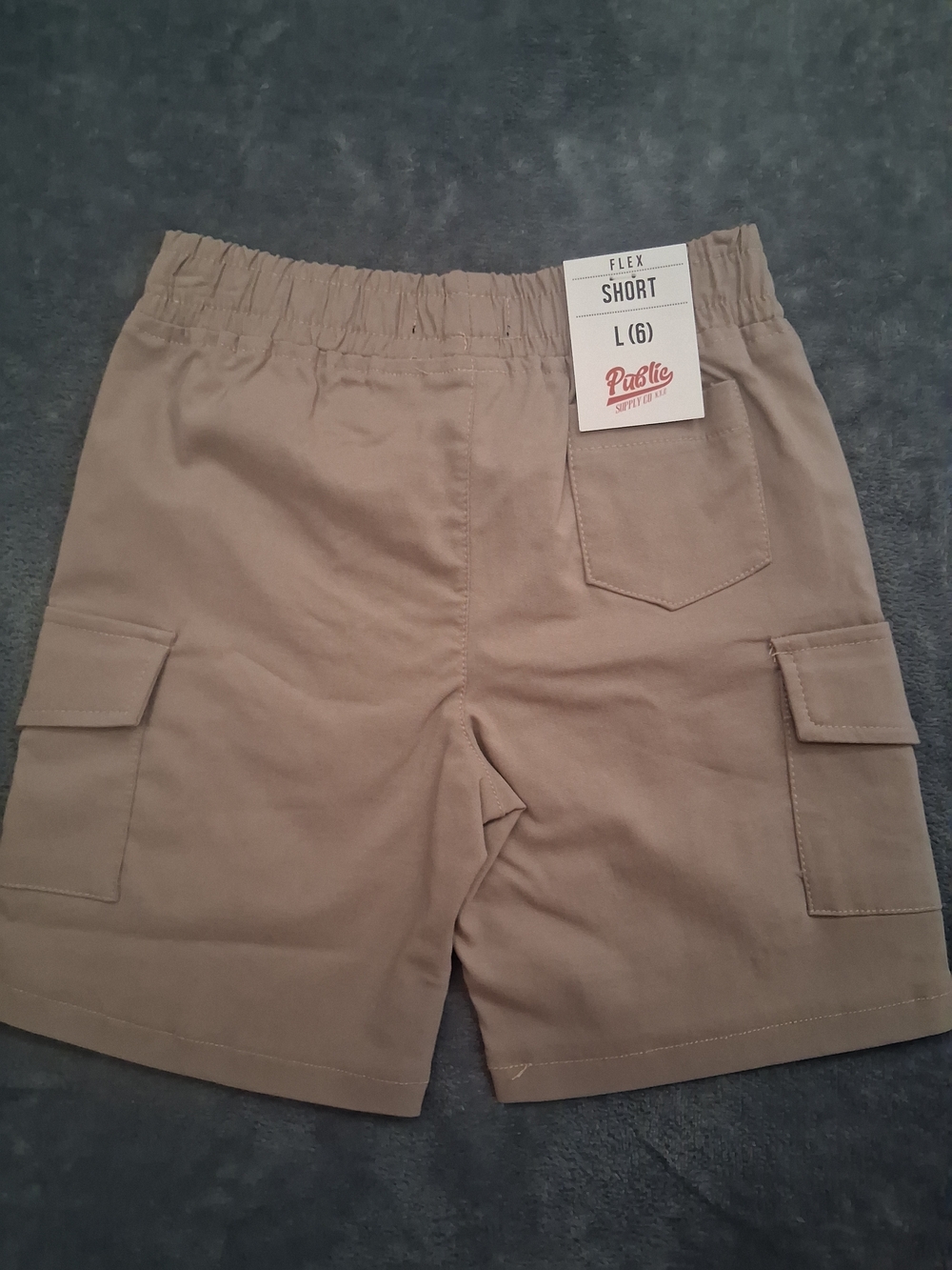 Pact Kids Tan Cargo Shorts with Elastic Waist